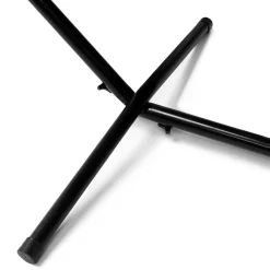 Hamac rayé rouge et jaune avec support métal