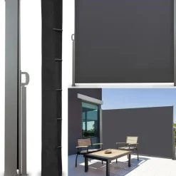 Housse pour paravent rétractable hauteur 1 m 60 noir