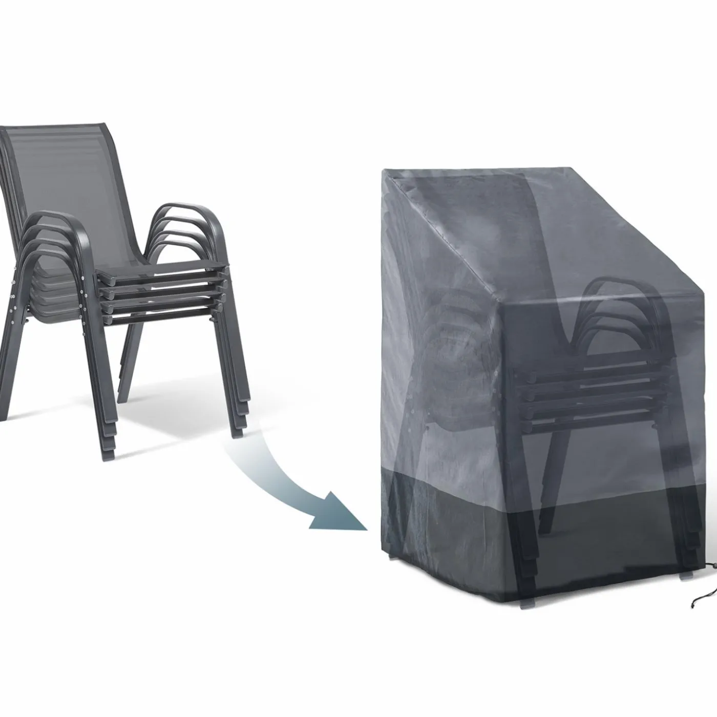 Housse protection chaise imperméable grise et noire
