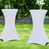 Housses blanches pour table haute de réception