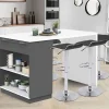 Ilot central blanc et gris 130 cm pour 4 personnes