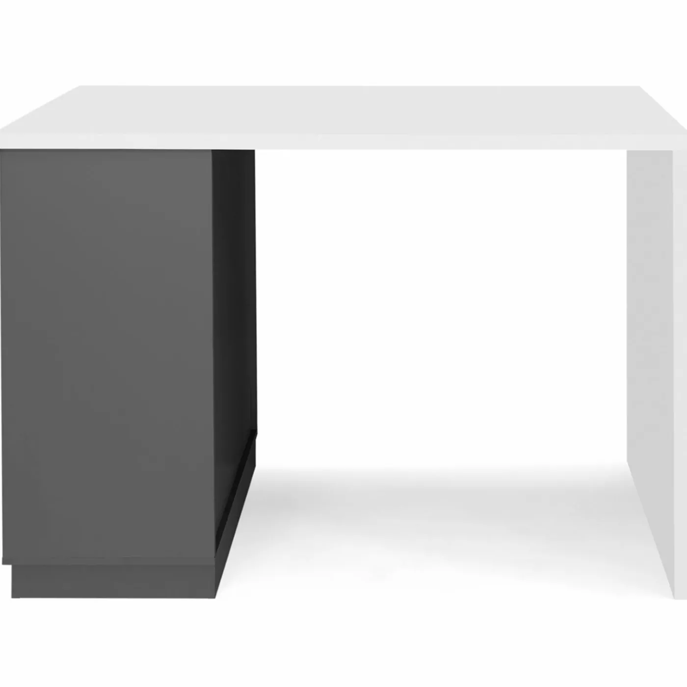 Ilot central blanc et gris 130 cm pour 4 personnes