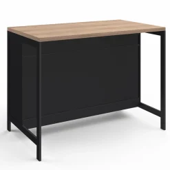 Ilot central cuisine bois et noir 120 cm