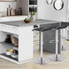Ilot central effet béton et blanc 130 cm pour 4 personnes