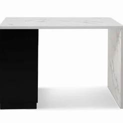 Ilot central effet marbre et noir 130 cm pour 4 personnes