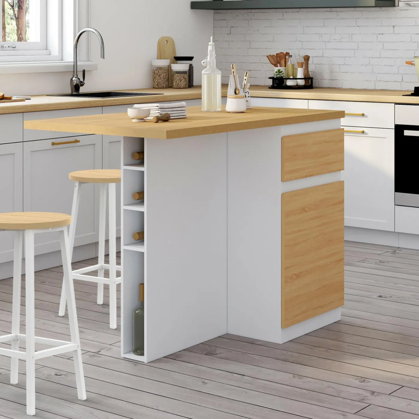 Ilot central range bouteilles 4 personnes