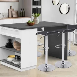 Ilot mange debout blanc et gris 130 cm