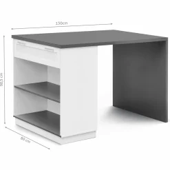 Ilot mange debout blanc et gris 130 cm