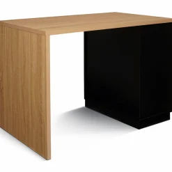 Ilot mange debout noir et bois 130 cm