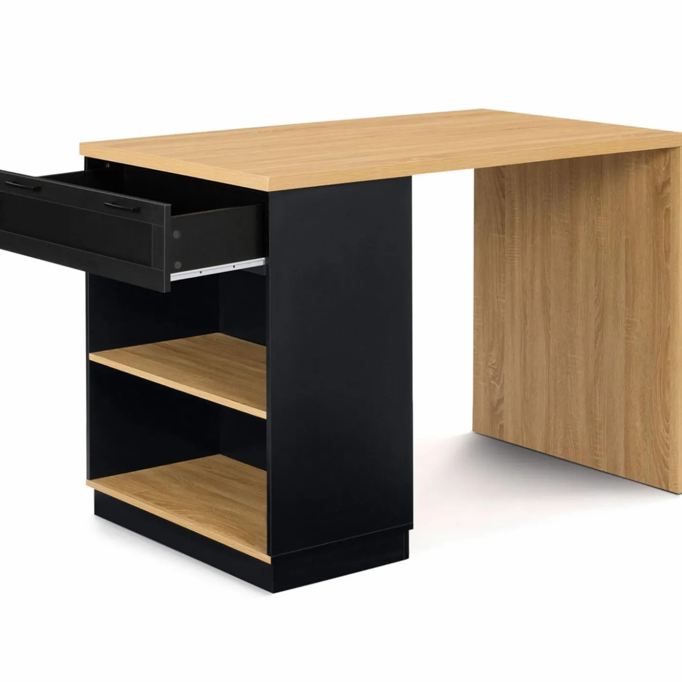 Ilot mange debout noir et bois 130 cm