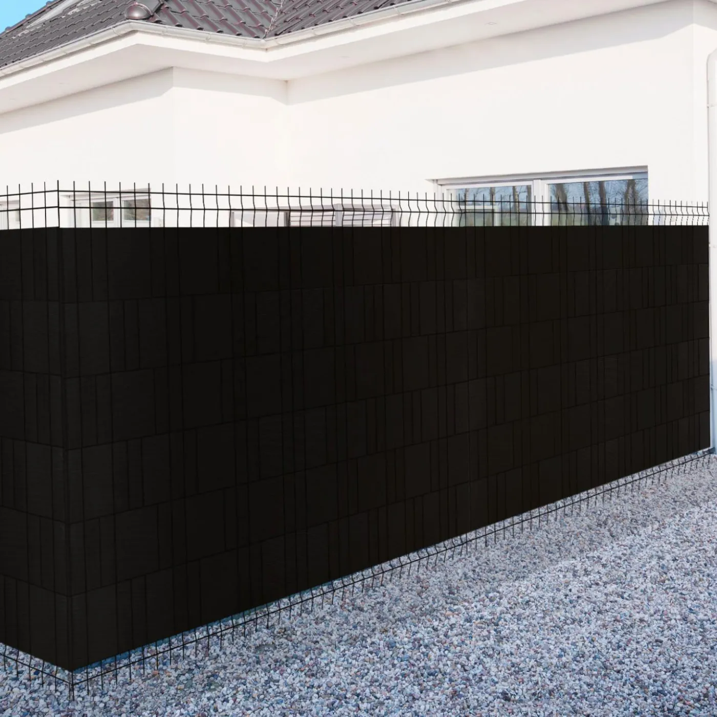 Lamelles occultantes PVC noir 35m pour grillage rigide