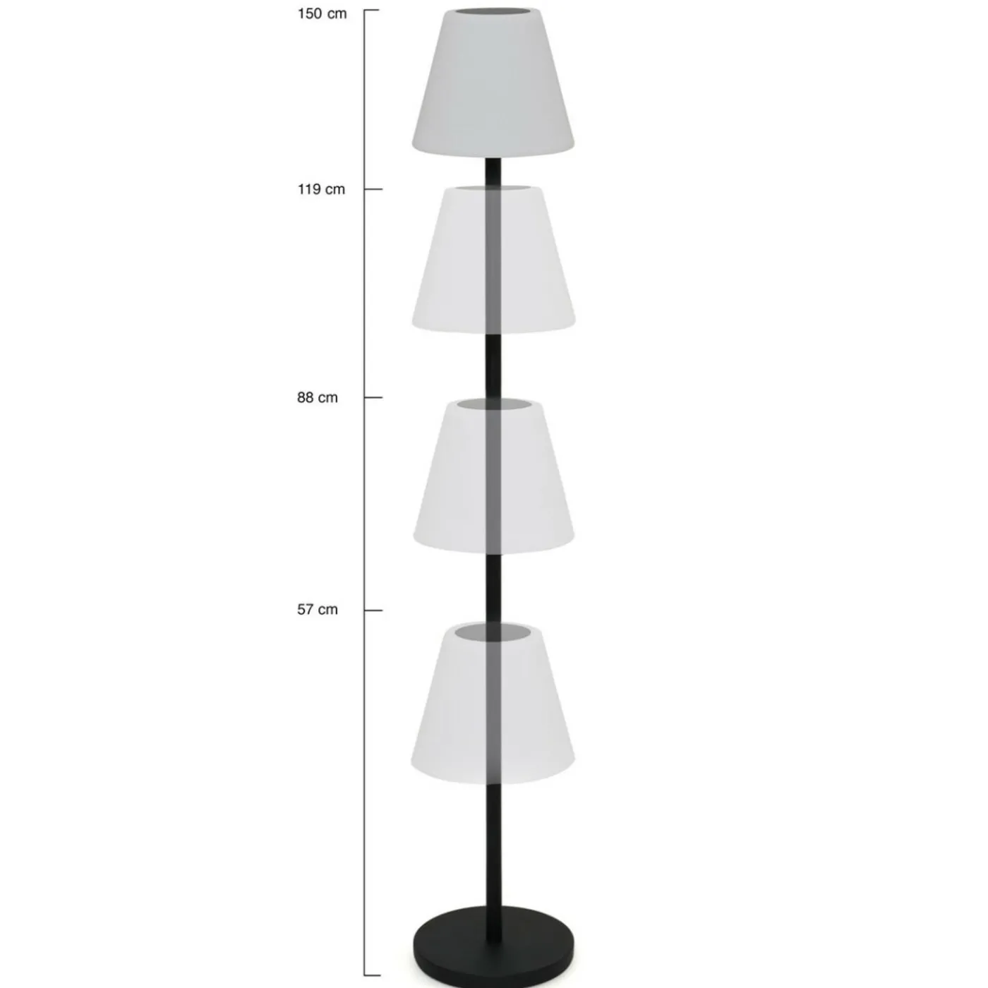 Lampadaire solaire extérieur LED multicolore