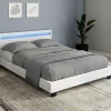 Lit avec LED 140x190 cm blanc