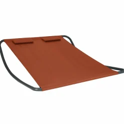 Lit bain de soleil 2 places terracotta en toile