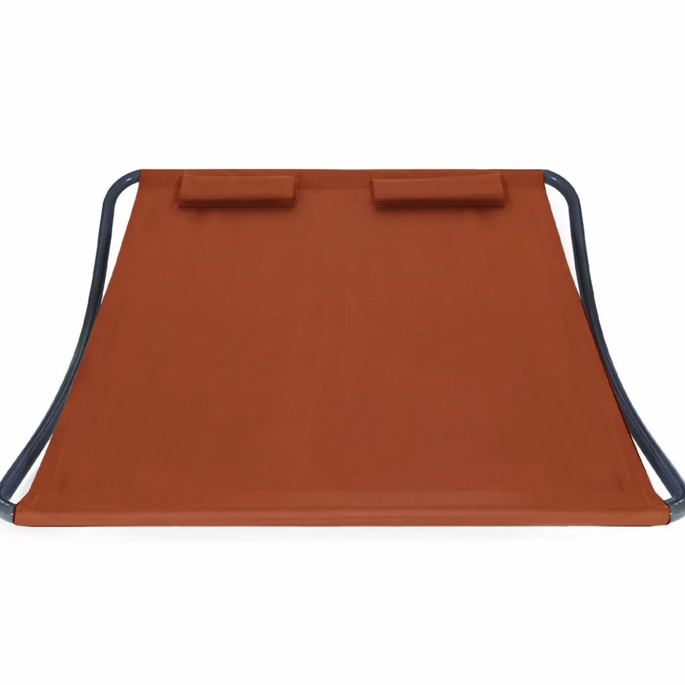 Lit bain de soleil 2 places terracotta en toile