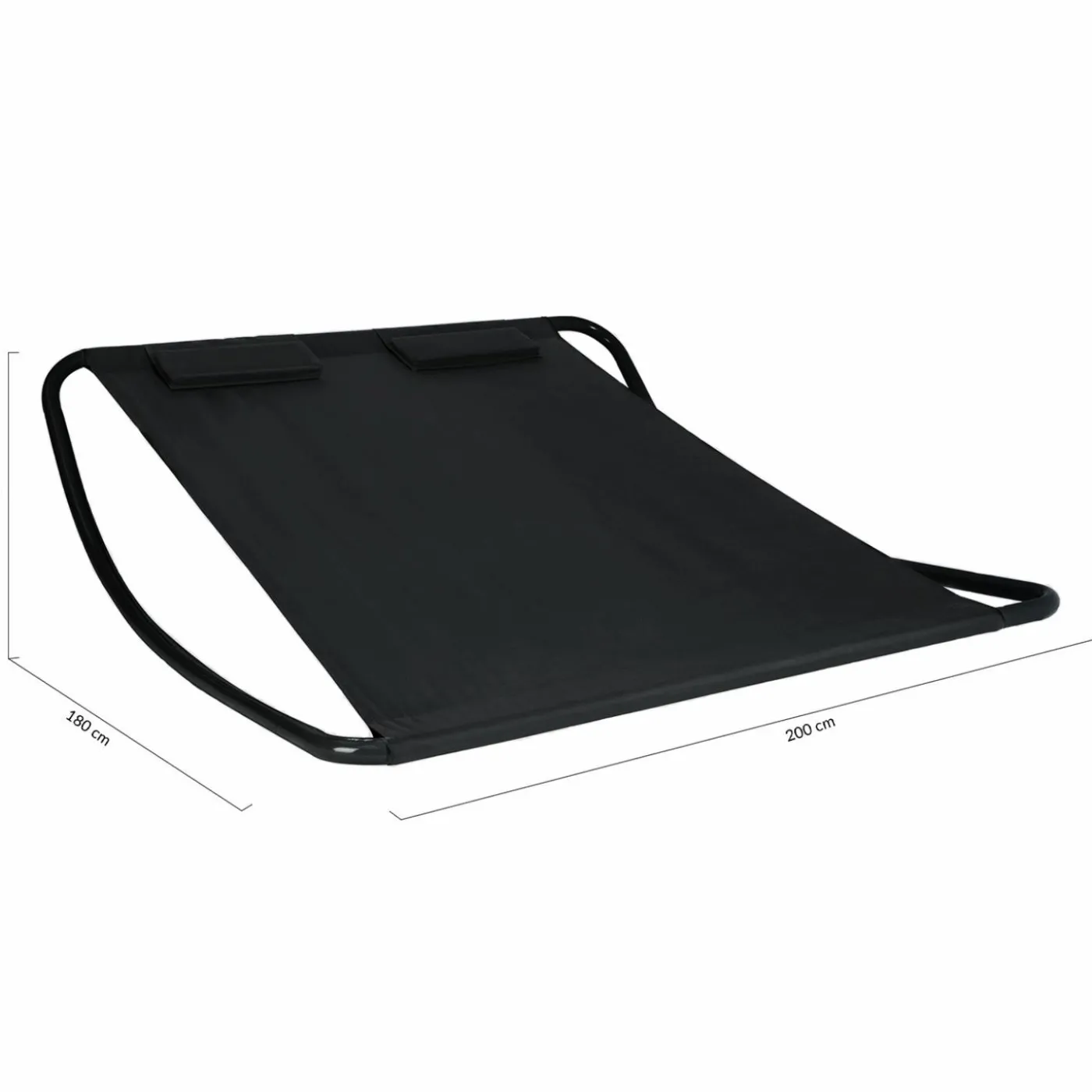 Lit bain de soleil double en toile noire