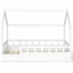 Lit cabane enfant blanc 80 x 160 cm