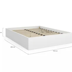 Lit coffre double avec sommier 160 x 200 cm blanc
