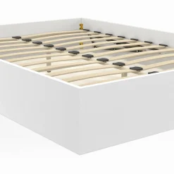 Lit coffre double avec sommier 160 x 200 cm blanc