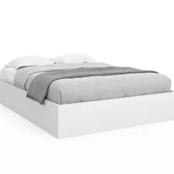 Lit coffre double avec sommier 160 x 200 cm blanc