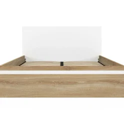 Lit coffre double avec tête de lit et sommier