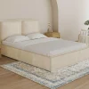 Lit coffre double beige 140 x 190