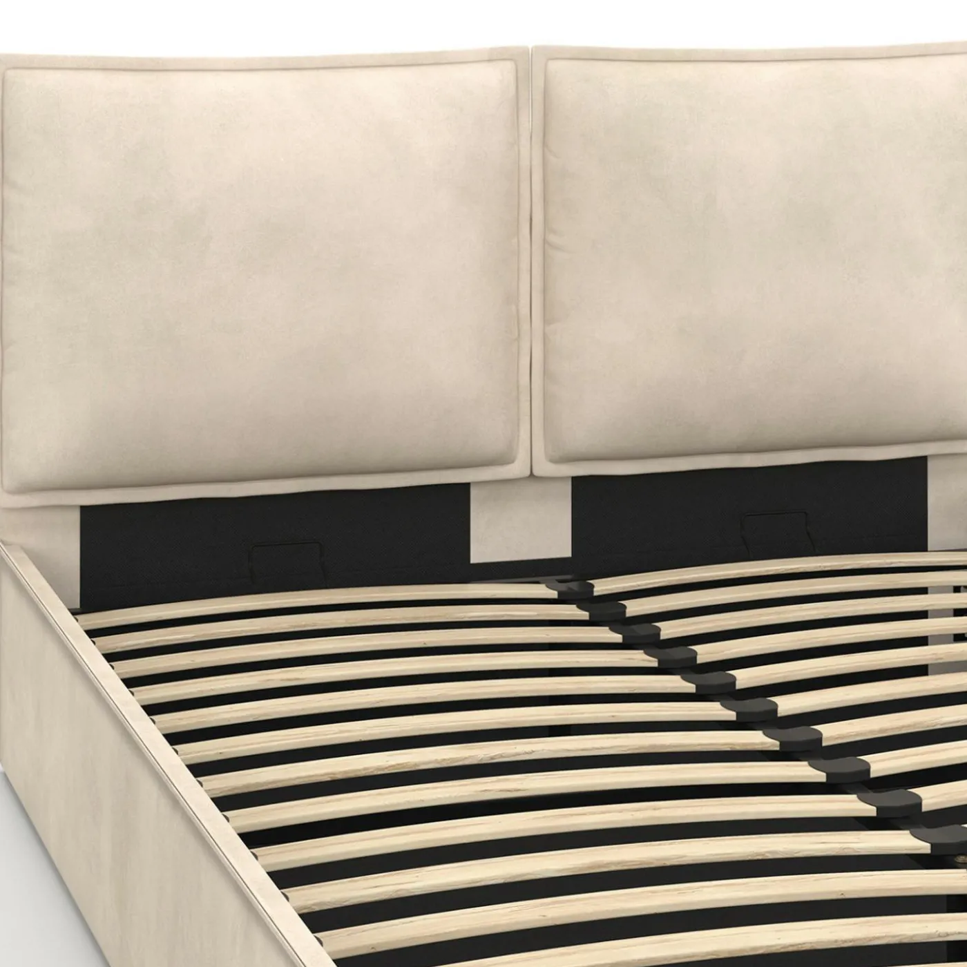 Lit coffre double beige 140 x 190