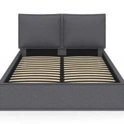 Lit coffre double gris 140 x 190