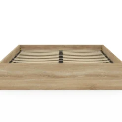 Lit coffre double SANDSIDE avec sommier 140 x 190 cm hêtre