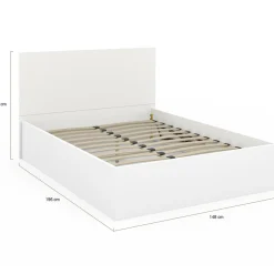 Lit coffre double 140x190 cm coloris blanc