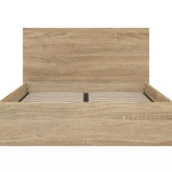 Lit coffre double 140x190 cm coloris bois