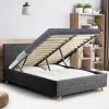 Lit coffre scandinave gris 2 places