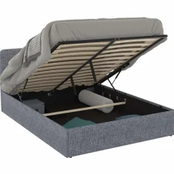 Lit coffre 140x190 cm gris anthracite