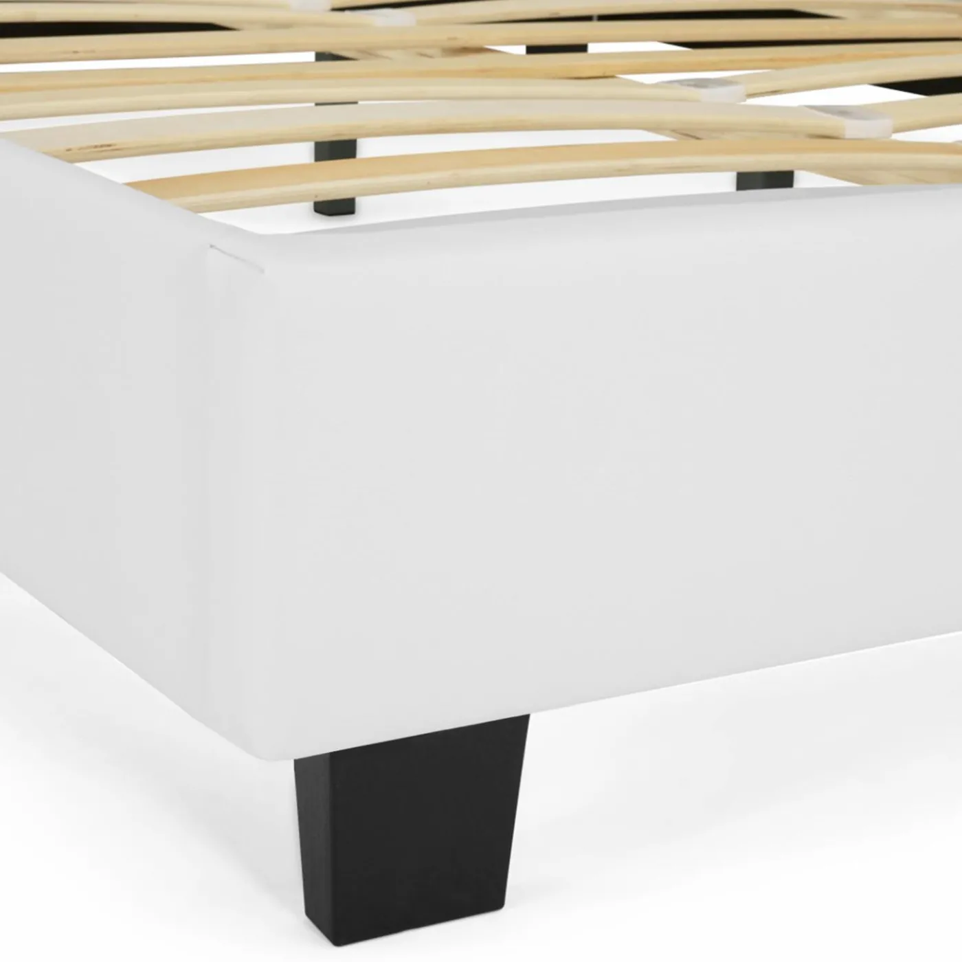 Lit double avec sommier PVC blanc 160x200cm