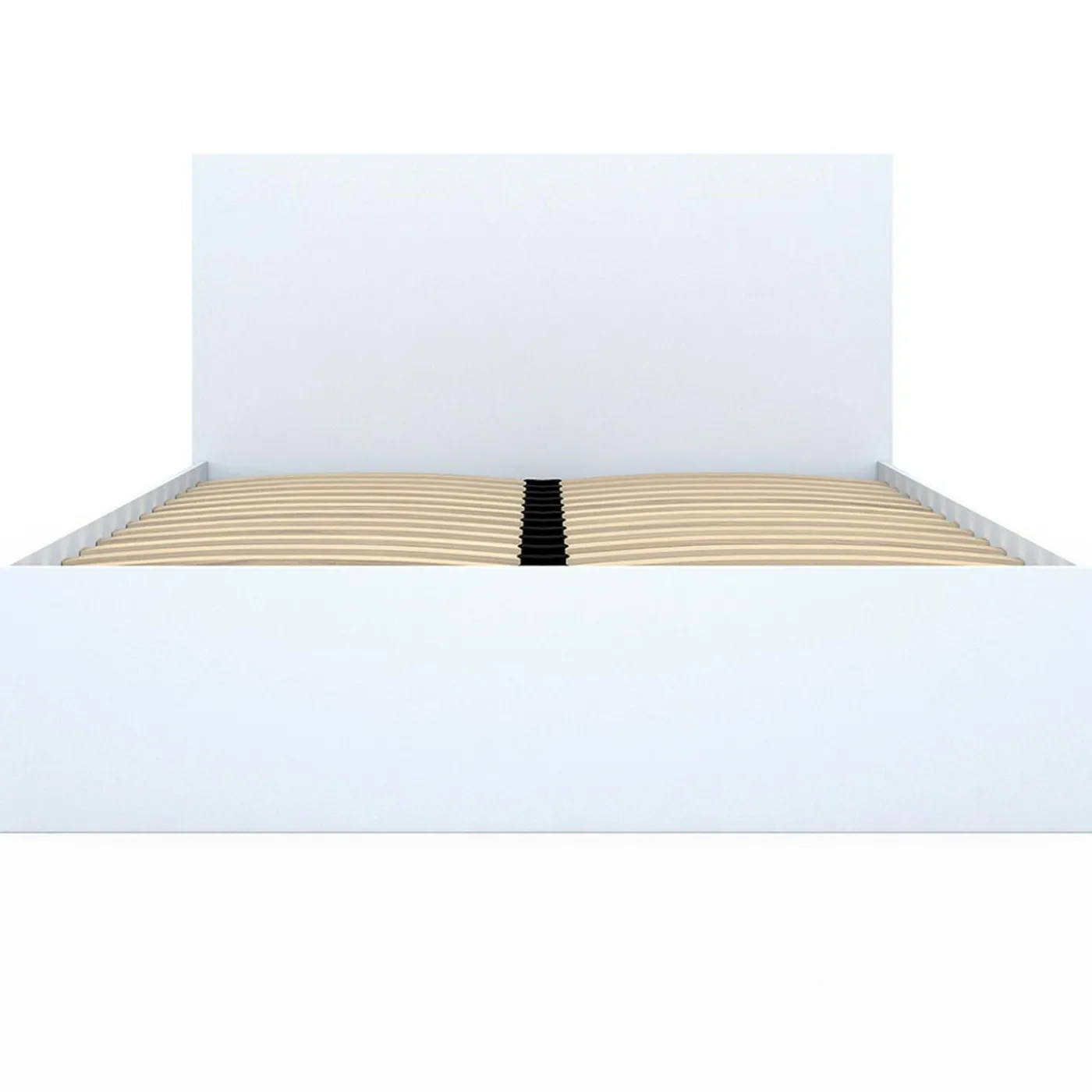 Lit double blanc 4 tiroirs sur roulettes avec tête de lit