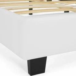 Lit double blanc 140x190 cm avec sommier