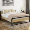 Lit double 140x190 cm style industriel avec sommier