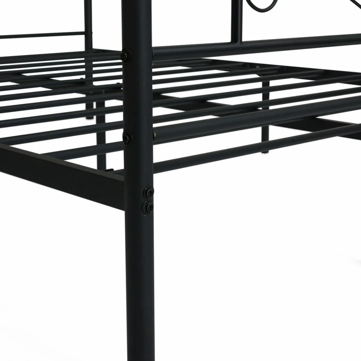 Lit en métal 140 x 190 cm avec sommier