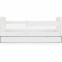 Lit enfant blanc avec tiroir de rangement sommier et barrières