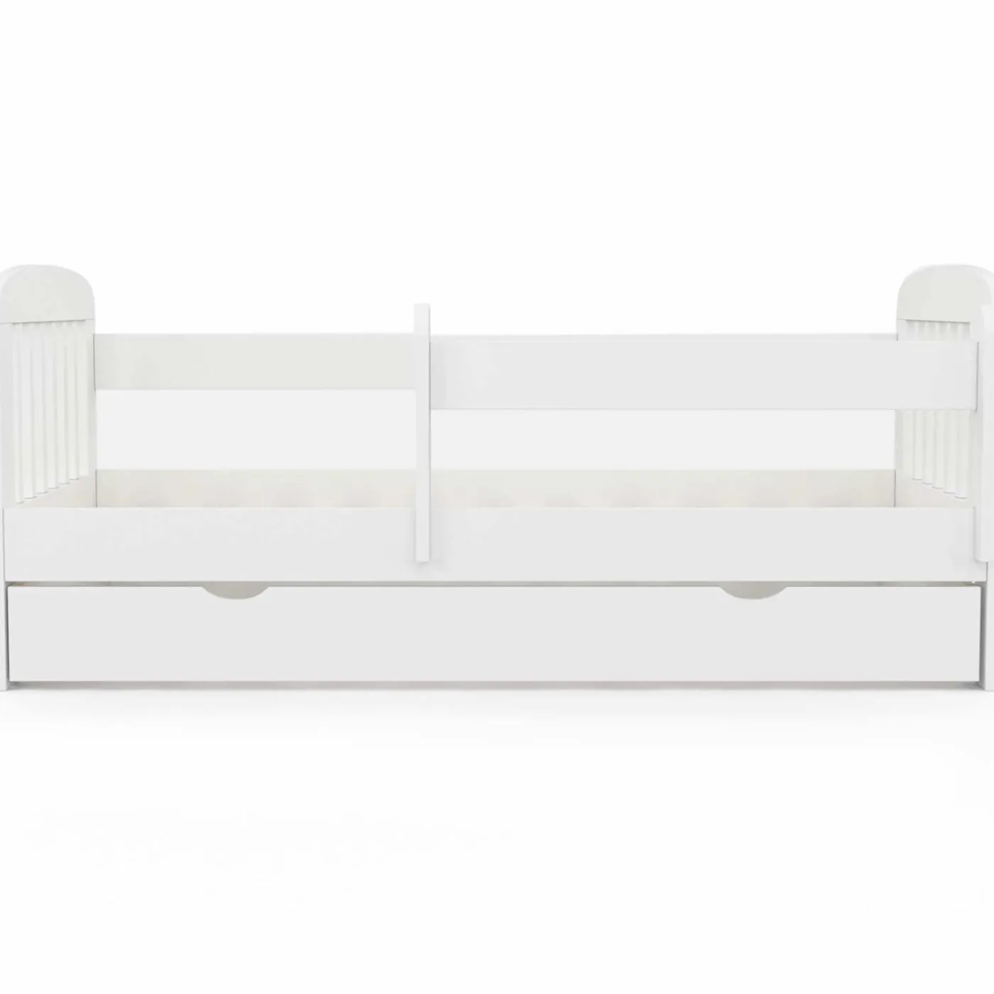 Lit enfant blanc avec tiroir de rangement sommier et barrières