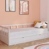 Lit gigogne transformable en lit 2 places blanc
