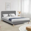 Lit scandinave gris clair 2 places