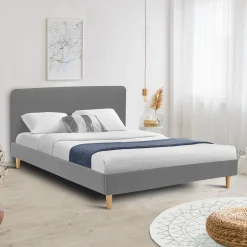 Lit scandinave gris clair 2 places