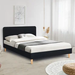 Lit scandinave noir 2 places 140x190 cm