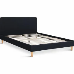 Lit scandinave noir 2 places 140x190 cm