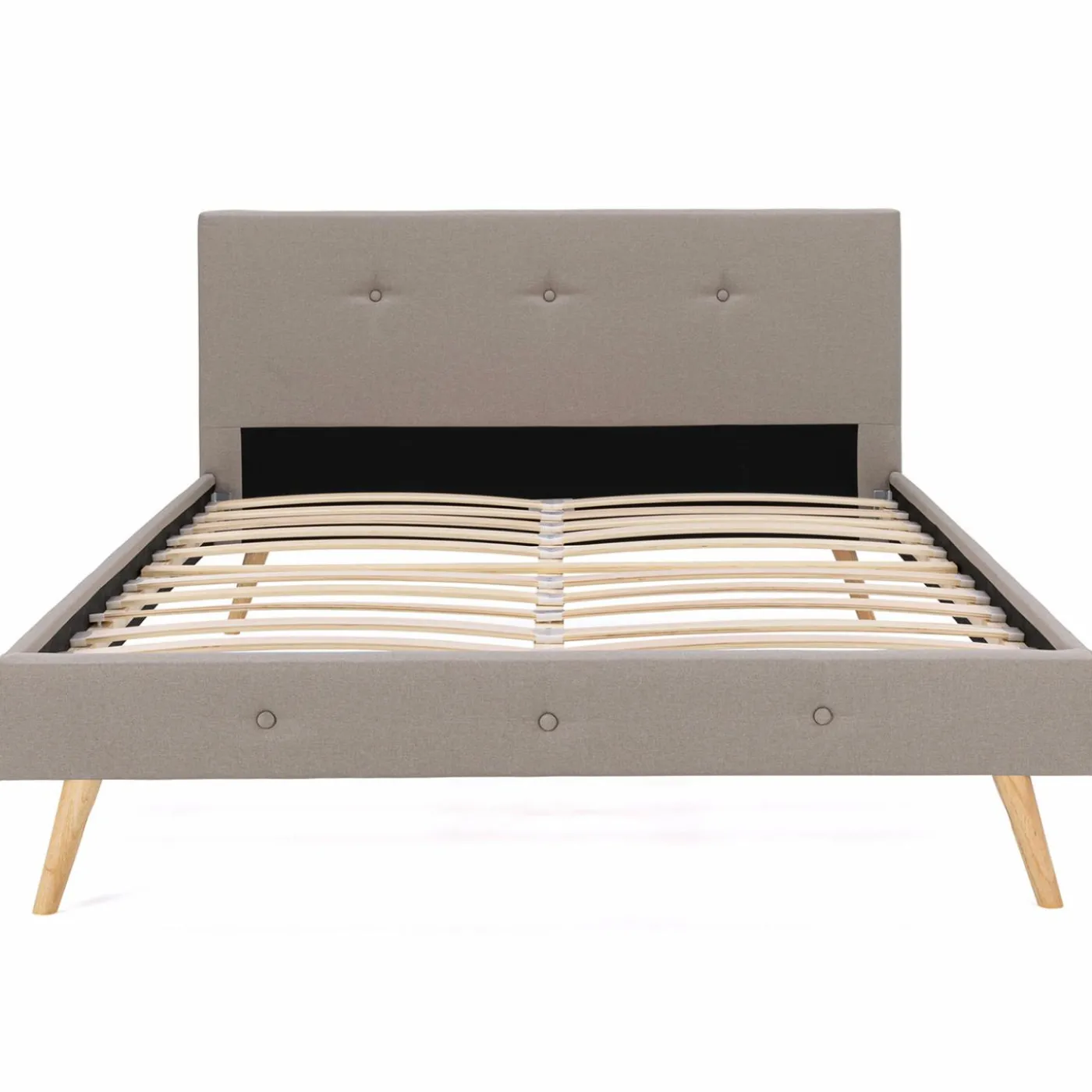 Lit style scandinave 140 x 190 cm beige effet lin