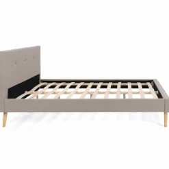 Lit style scandinave 140 x 190 cm beige effet lin