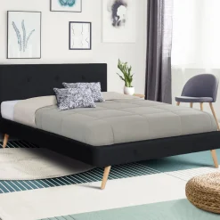 Lit style scandinave 140 x 190 cm noir