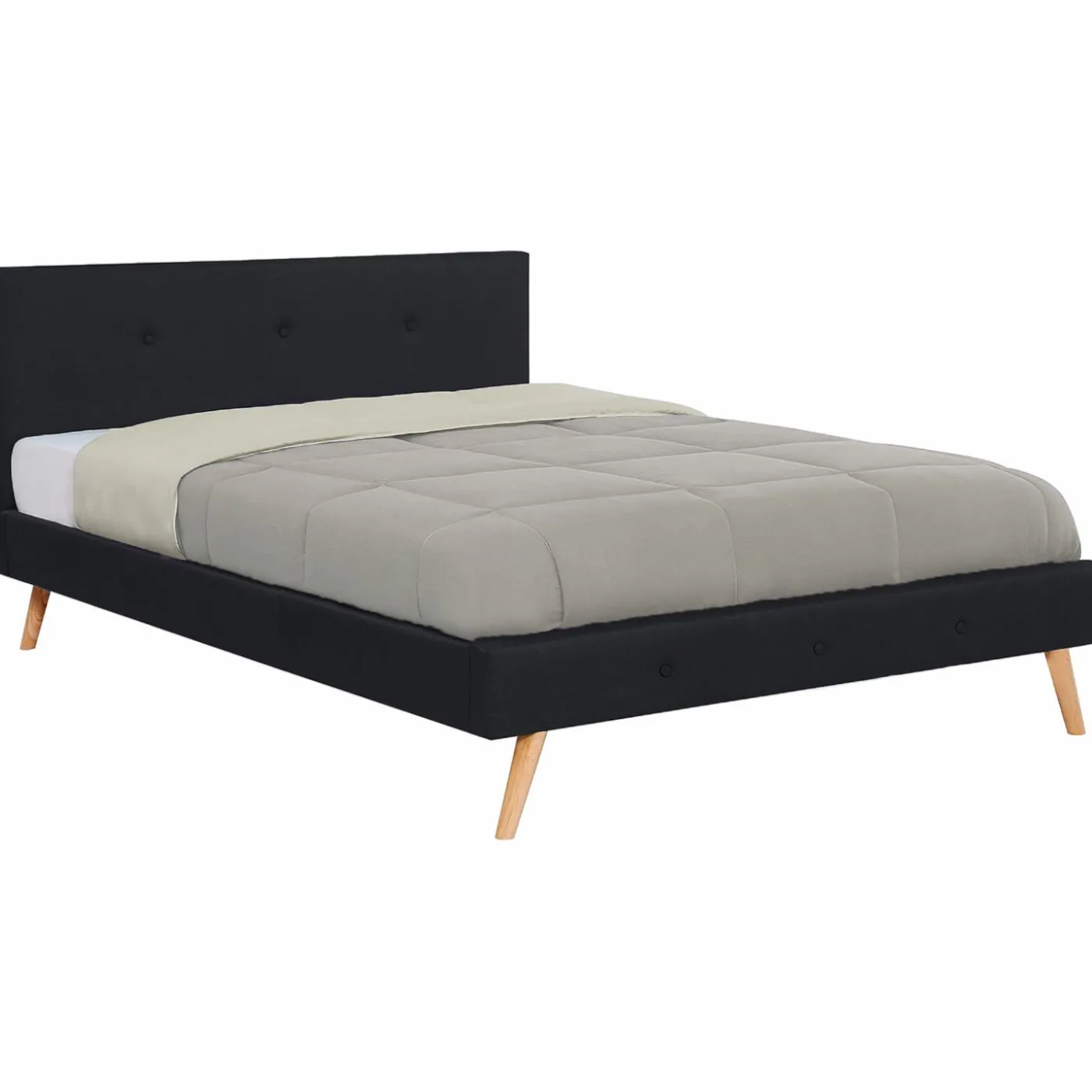 Lit style scandinave 140 x 190 cm noir