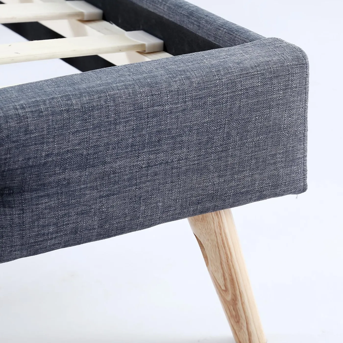 Lit style scandinave 160x200 cm gris